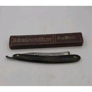 Antique Wade & Butcher Barber's Rattler Straight Razor 7/8" in Cardboard Case